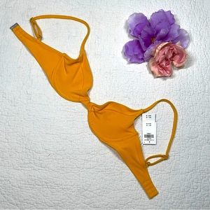 2019 Abercrombie & Fitch Women's Yellow Ribbed Underwire Bralette; XS
